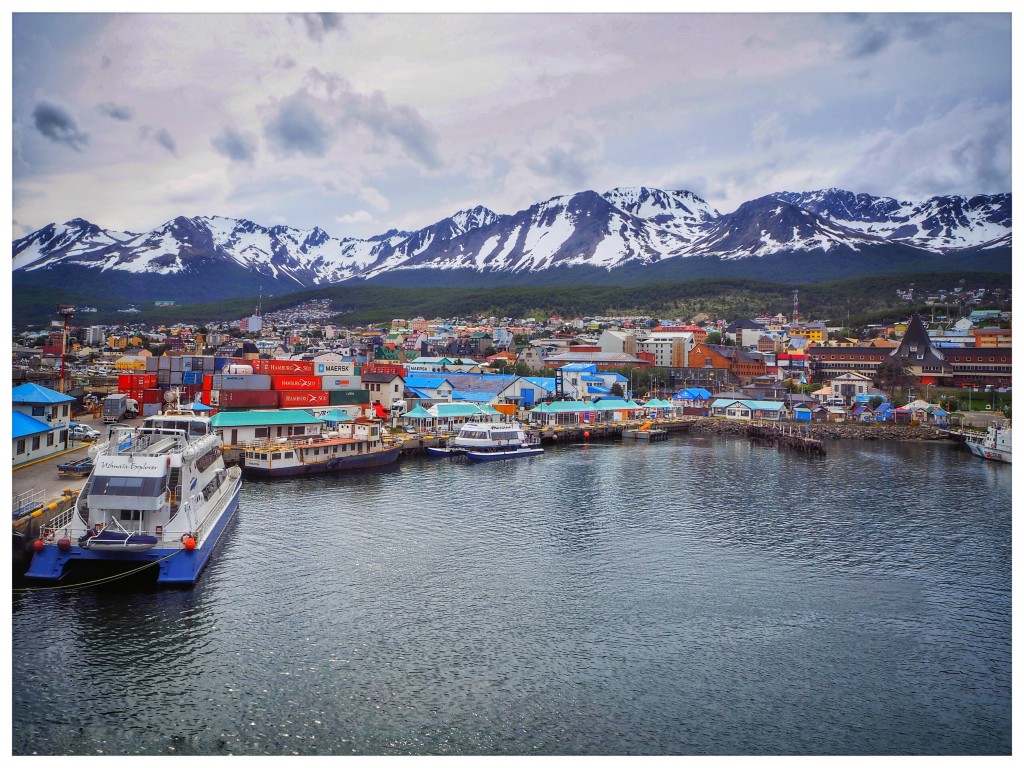 Top: Leaving the port at Ushuaia, Argentina