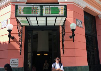 Outside Hemingway’s favorite hotel in Havana