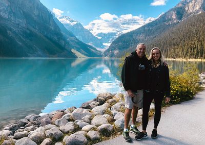 Finishing a leisurely hike at Lake Louise, Banff, Canada