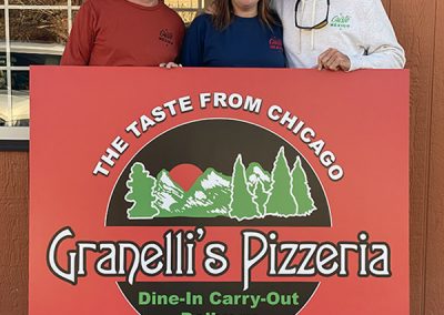 Mike and Angie, owners of Granelli's Pizzeria, in our GustoMexico swag