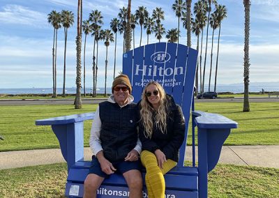 Cool day for a beach walk with daughter in SB