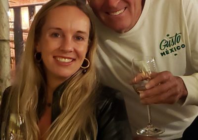 Dad, daughter toasting in Oaxaca, Mexico